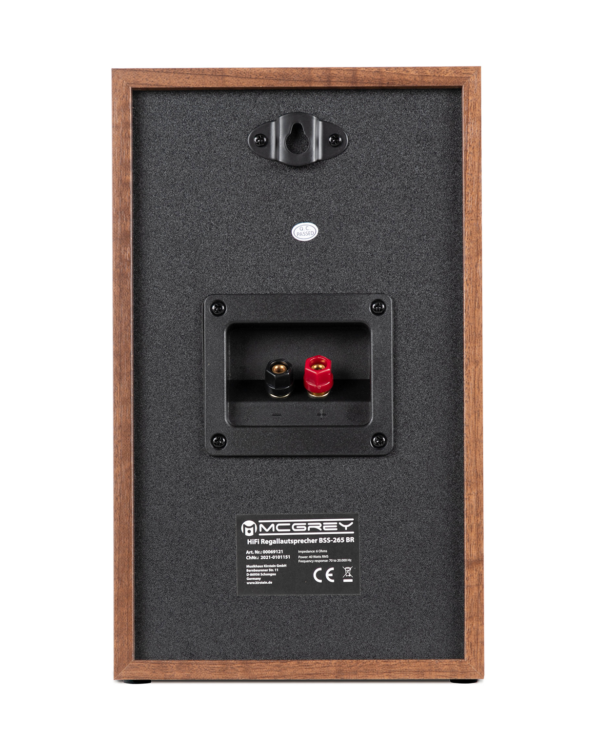 McGrey BSS-265 BR Micro Impianto HiFi 80W – Casse 6.5" Da Parete O Piano, Amplificatore Compatto, Finitura Legno Marrone